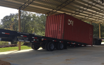 Delivering a Shipping Container Inside a Covered Structure Video